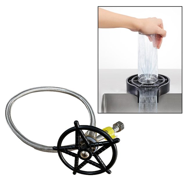 Limpiador de tazas de cobre y ABS Accesorios de fregadero de limpieza con boquilla de cinco orificios para barra Macarena Lavadora de tazas