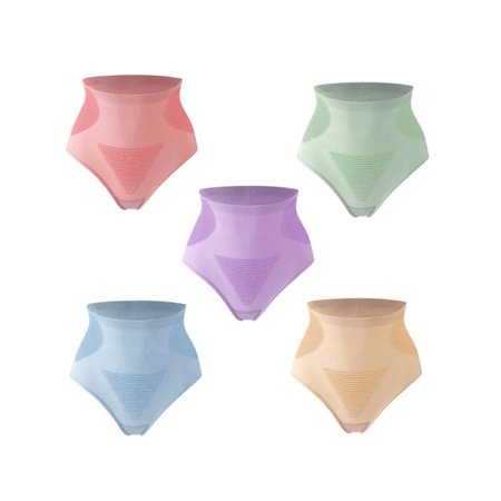 

5pcs Graphene Honeycomb Warm Uterus Panties High Waist Hip Lift Underwear (M)