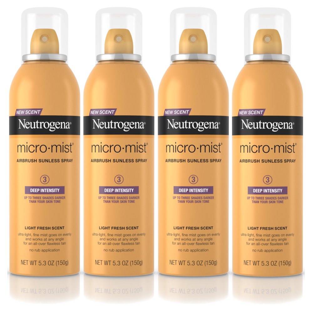 4 Pack Neutrogena MicroMist Airbrush Sunless Tan Deep 5.30oz Each
