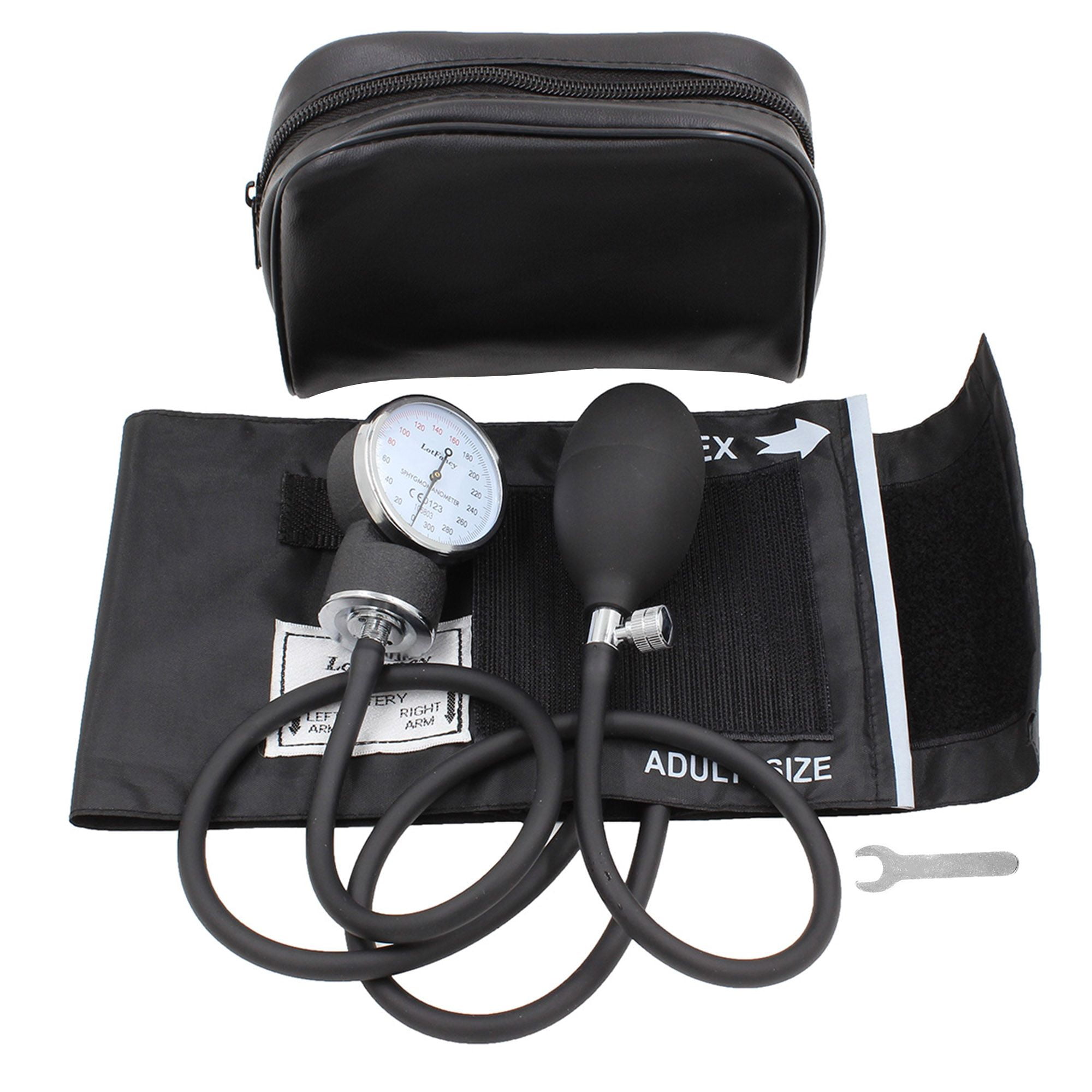 Manual Aneroid Sphygmomanometer (Blood Pressure Gauge) with Zipper Case, FDA Approved (Wide