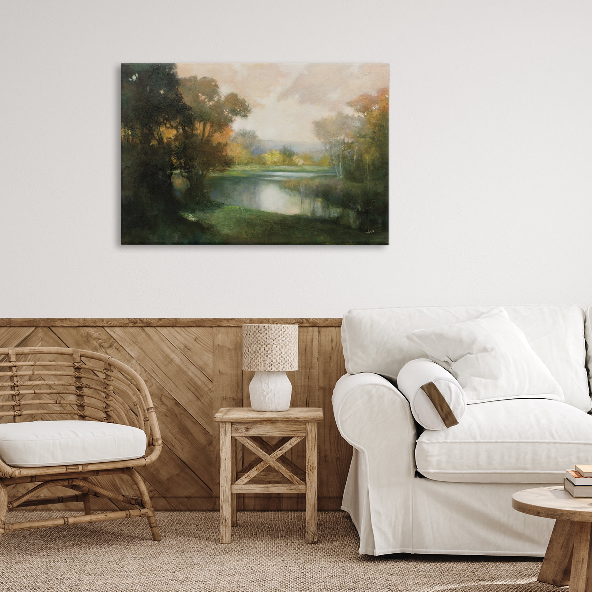 Stupell Industries Lakeside Morning in Autumn Light Canvas Wall Art, design by Julia Purinton