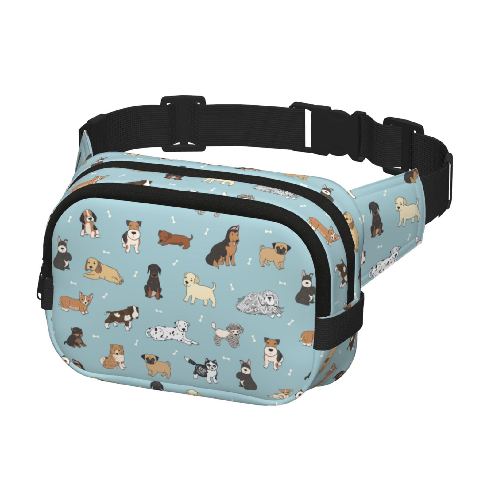 Hirioo Dog Pets for Double Layer Waist Bag Adjustable Fanny Pack For Travel Running Hiking