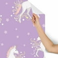 thumbnail image 4 of MuralsPrint Girls Lavander Unicorn Removable Wallpaper - 10'ft H x 24''inch W, 4 of 4
