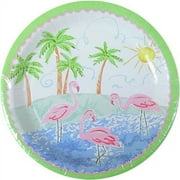 Hawaiian Luau 'Pastel Flamingo' Small Paper Plates (8ct)