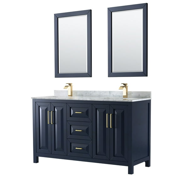 Wyndham Collection Wcv252560dunsm24 Daria 60" Free Standing Double Vanity Set - Blue