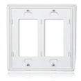 thumbnail image 2 of Maxxima 10 Pack 2 Gang Decorative Outlet - Screwless Multi Outlet Wall Plate, White, Standard Size, Perfect for Household Indoor Double Light Switches, Dimmers, or Timers, UL Listed - 10 Pack, 2 of 5