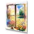 thumbnail image 2 of Designart "Summer Sunset Floral Window IV" Farm Windows Wall Art For Bathroom, 2 of 5