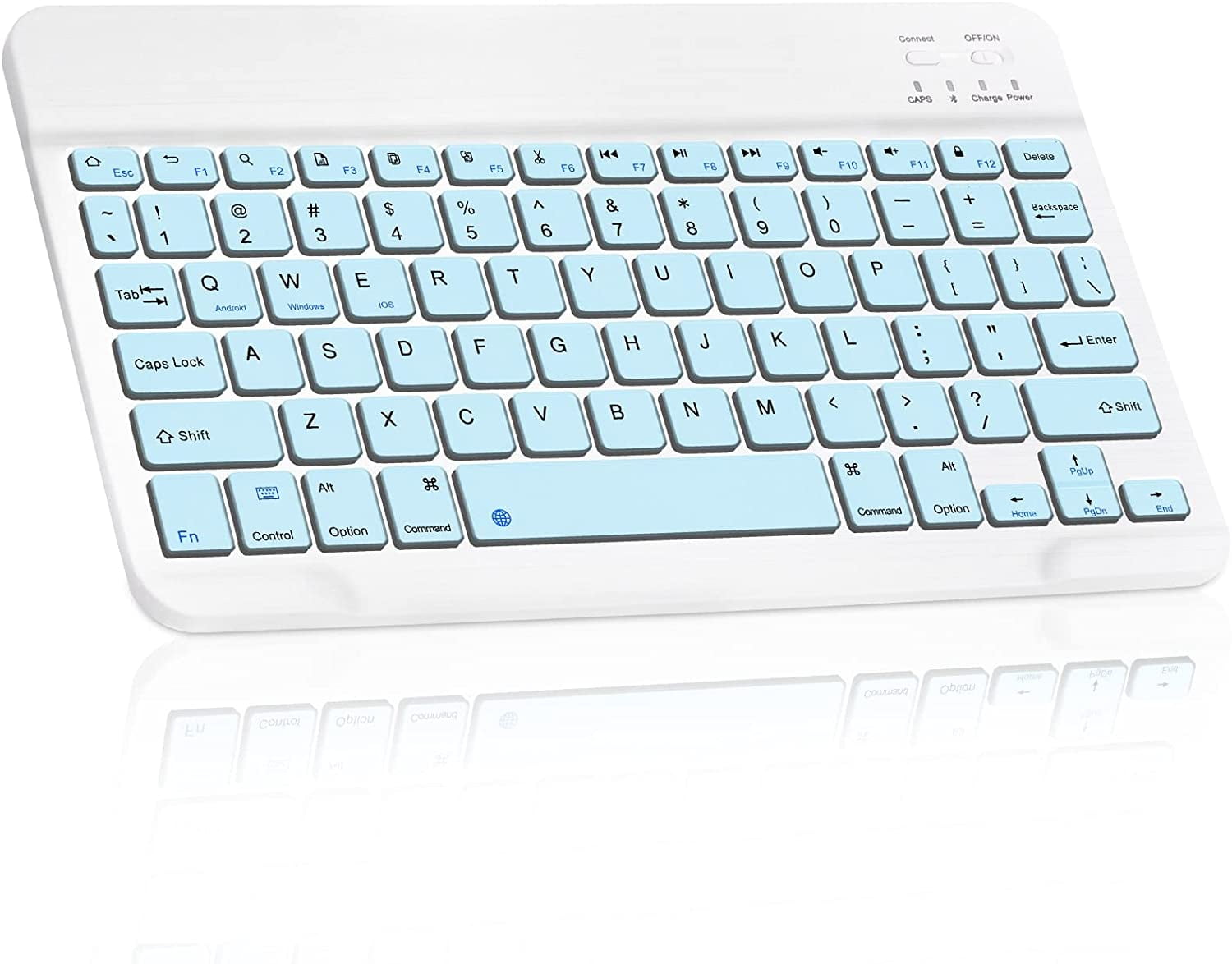 UrbanX Ultra-Slim Bluetooth rechargeable Keyboard for Xiaomi Redmi 9T and all Bluetooth Enabled iPads, iPhones, Android Tablets, Smartphones, Windows pc - Sky Blue