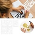 thumbnail image 1 of Creative Butterfly Painting Template Flower Leaves PET Hollow Lace Ruler Hand Painted Painting Template Toys, 1 of 9