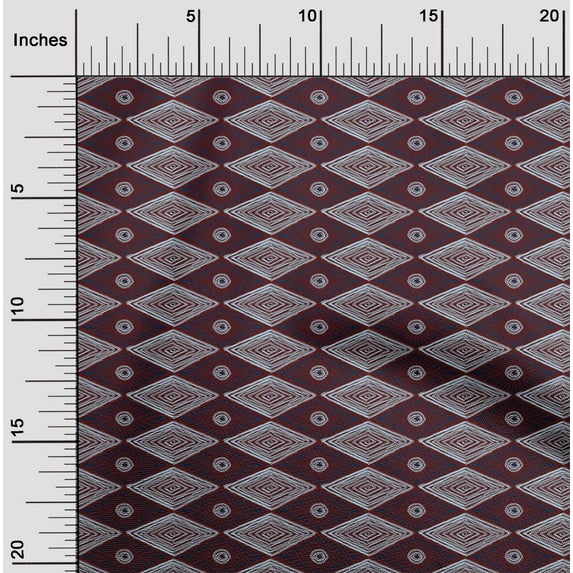oneOone Organic Cotton Poplin Twill Fabric Geometric Block Printed Craft Fabric BTY 42 Inch Wide