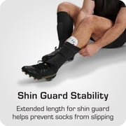 Athletics Works Soccer Socks, Black Unisex Small Youth 10-4.5, 2 pack