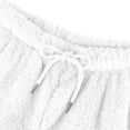 thumbnail image 6 of Women's Fuzzy Plush Pajama Pants Drawstring Elastic Waist Wide Leg Solid Color Pj Bottoms Lounge Pants White 2XL, 6 of 7