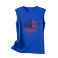 thumbnail image 4 of Wycnly 4th of July Tank Top for Women Loose Basic Independence Day Patriotic Racerback Shirts Vest Summer Sunflower Flag Print Crewneck Sleeveless Fashion Blouses Blue xxl, 4 of 5