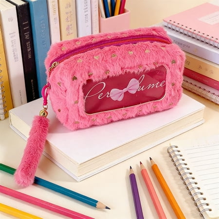Lunxisen 1 Pcs Knot Pencil Case Large Capacity Stationery Organizer Portable Desktop Cosmetic Bag Storage Pouch for Office Supplies