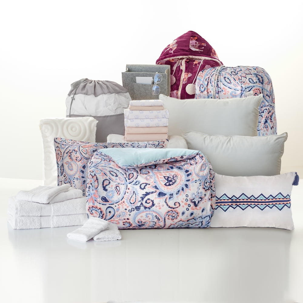 OCM Dorm Room Designer Comfort Pak in Ivory Ella, Twin XL Comforter, 2 ...