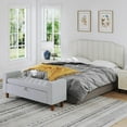 thumbnail image 3 of King Size Headboard Only, Velvet Upholstered Headboard King/California King Size Wall Mount and Bed Frame Mount, Featuring High-Density Sponge Padding Easy Assembly Comfort Style-Cream, 3 of 17