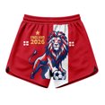 thumbnail image 4 of Women's Football Graphic T-Shirt, Women's Casual Loose Fit Printed Shorts with Pockets - Elastic Waist Drawstring Summer Shorts for Soccer Tournament 2026 Wine Size: XL, 4 of 5