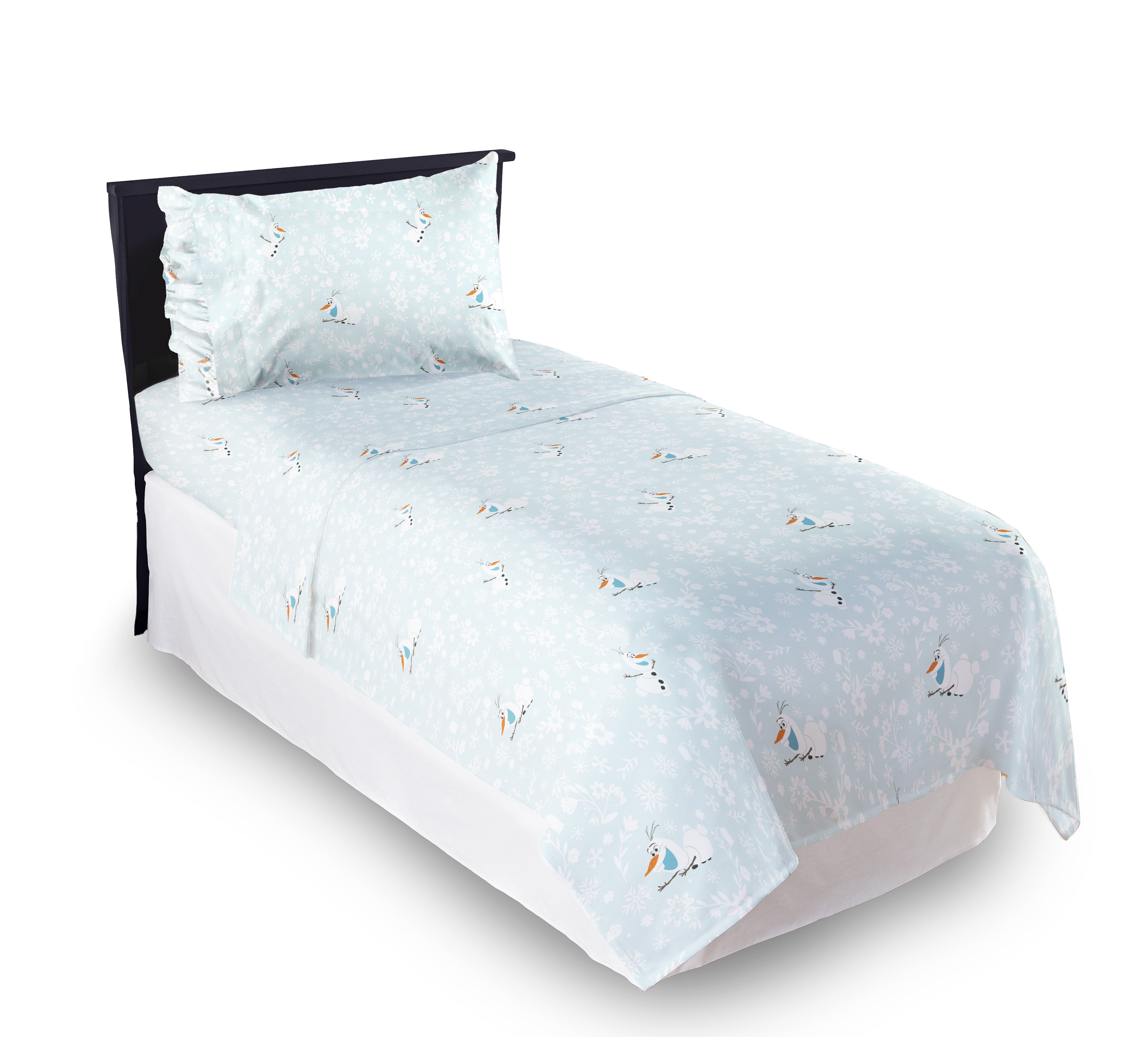 Disney Frozen Icy Adventure 3-Piece Twin Sheet Set, Kids, White and Blue