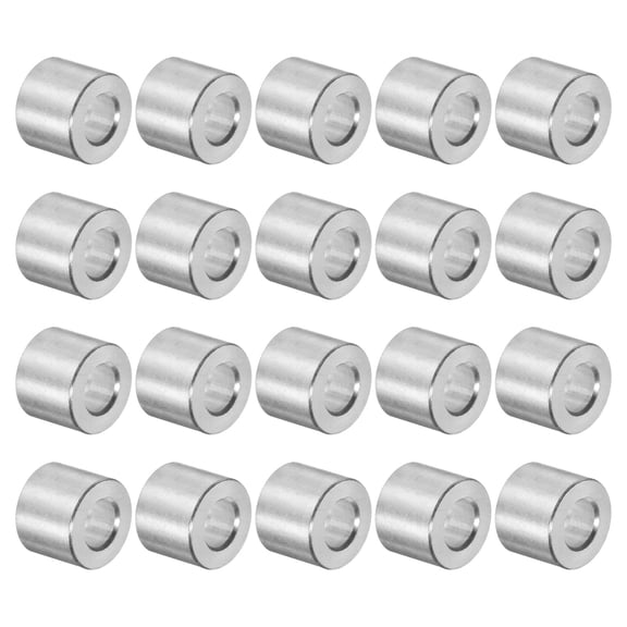 20 Packs Aluminum Spacer 5mm Bore 10mm OD, 7mm Length Screw Standoff Bushing Plain Finish Round Spacer