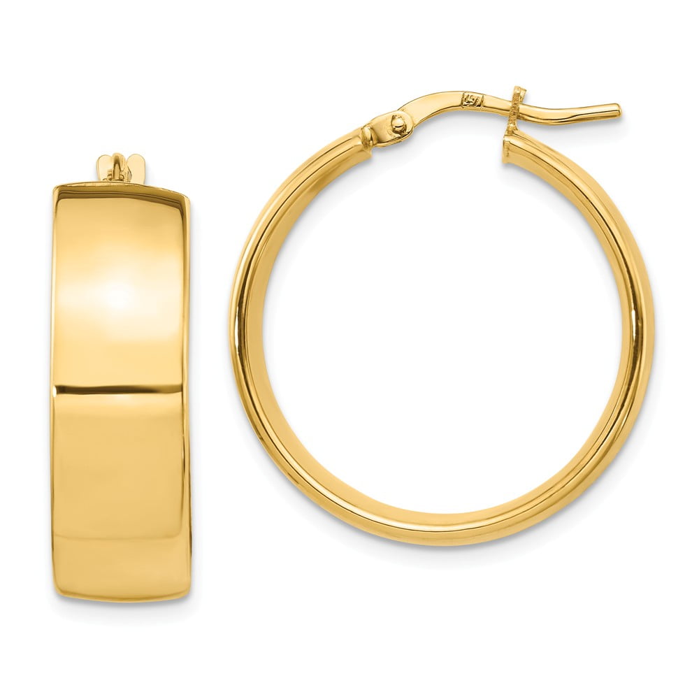 Leslies Real 14kt Yellow Gold 8mm High Polished Hoop Earrings