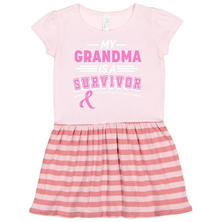 

Inktastic My Grandma is a Survivor Breast Cancer Awareness Gift Toddler Girl Dress