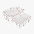 thumbnail image 5 of Modern 2 Seats Velvet Pull Out Sofa Bed Loveseat, Convertible Sleeper Couch Love Seat With USB Ports and Storage Pocket For Living Room Bedroom Apartment, 5 of 13