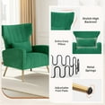 thumbnail image 6 of Daluvenix Velvet Accent Chair for Living Room, Modern Arm Chair with Pillow, Single Sofa Lounge Chair for Bedroom & Reading Room, Green, 6 of 8
