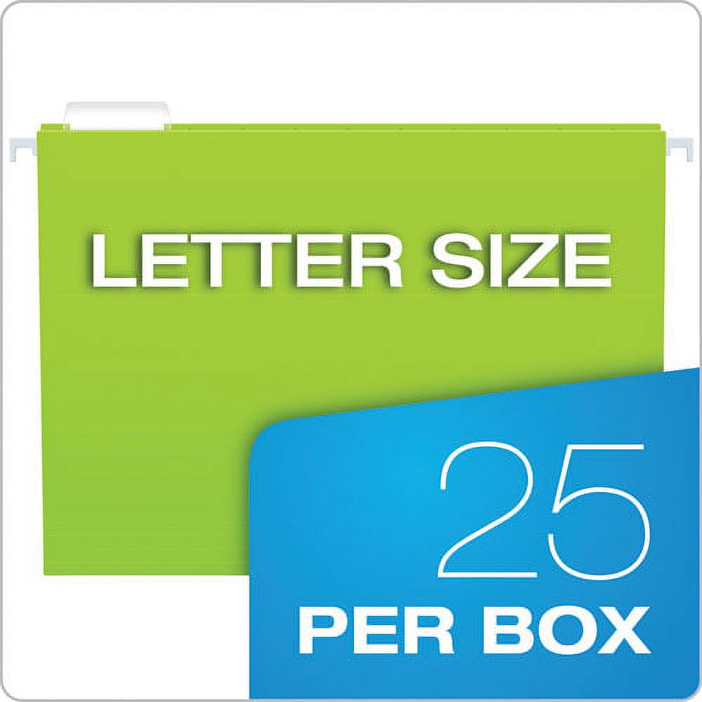 Glow Hanging File Folders, Letter Size, 1/5-Cut Tab, Assorted, 25/box | Bundle of 5 Boxes