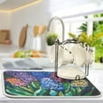 thumbnail image 5 of Color Hyacinths Flower Dish Drying Mat 16x18 Absorbent Microfiber Draining Rack Pad for Kitchen Counter Sink, 5 of 8