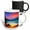 Multicolor, variant on 3drose, Orange Tent by the Mountain Lake. Red Clouds, Sunset. Happy Camper, 11oz Two-tone Red Mug