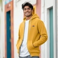 thumbnail image 4 of Dalix Rainbow Embroidered Zip Hoodie Fleece Long Sleeve Pocket Warm Soft Mens in Gold M Medium, 4 of 5