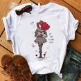 thumbnail image 3 of Nueva camiseta de verano con película de payasos de terror para niños, camiseta de algodón con estampado de Stephen King para niño y niña, camiseta de Pennywise para bebé, ropa para niño, 3 of 5