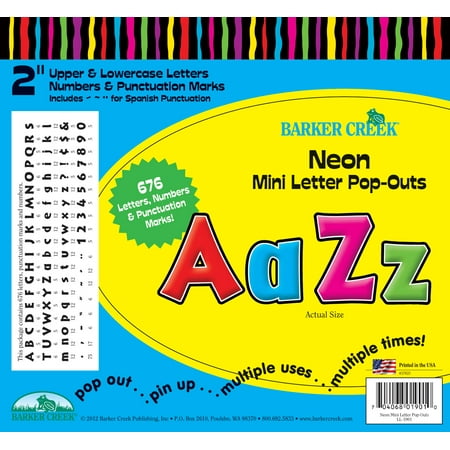 UPC: 0704068036512 | Barker Creek Neon 2 Letter Pop-Outs – 1352 Characters