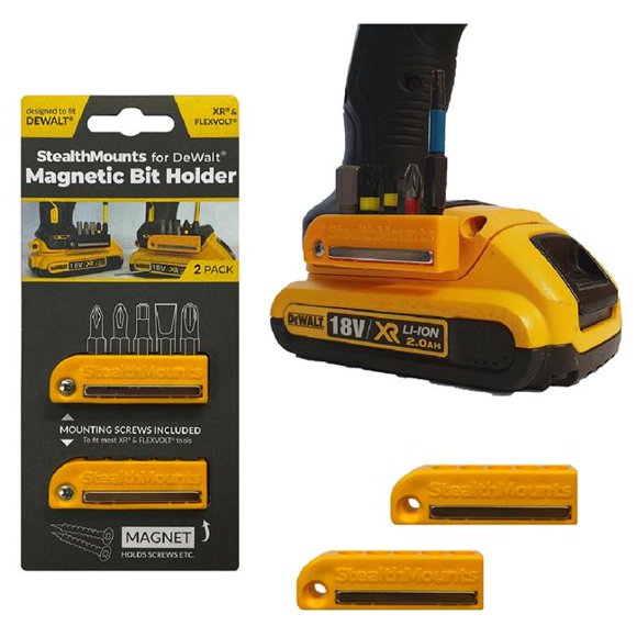 Magnetic Bit Holders Compatible with DeWalt Tools, 2-Pk. - BH-DW-YLW-2