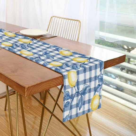Yayeee Table Runner 70 inches Long Home Kitchen Dinning Party Decoration, Light Lemon