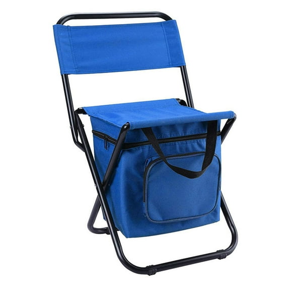 XZNGL Folding Chair Camping Outdoor Folding Chair with Cooler Bag Compact Fishing Stool Fishing Chair with Double Oxford Cloth Cooler Bag for Fishing/Beach/Camping/Family/Outing Ice Cooler Bag