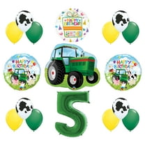 Mayflower Products 5th Birthday Farm Tractor Balloon Bouquet Decorations and Party Supplies