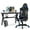 Black/Blue, variant on Goplus X-Shaped Gaming Desk & Racing Style Massage Chair Set Home Office Black+Red