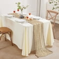 thumbnail image 3 of Camino de mesa AGIRL, paquete de 6 unidades, 9 m, color beige transparente rústico, 3 of 7