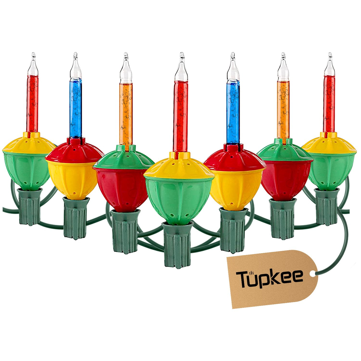 Tupkee Christmas Bubble Lights Set of 7 MultiColor Lights Christmas
