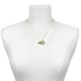 thumbnail image 2 of Delight Jewelry Acrylic Green Cheer Megaphone - Large Goldtone Crystal Initial - S - Charm Necklace, 17.5"+2", 2 of 4