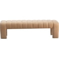 thumbnail image 3 of Meridian Furniture Andaz 17.5" Velvet & Solid Wood Bench in Camel, 3 of 8