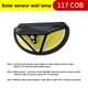 thumbnail image 1 of Iluminación solar para exteriores, 118 luces sensor de movimiento inalámbrico, Lámpara de pared impermeable IP65 Iluminación de seguridad para 117 COB shamjiam luces impermeables al aire libre, 1 of 7