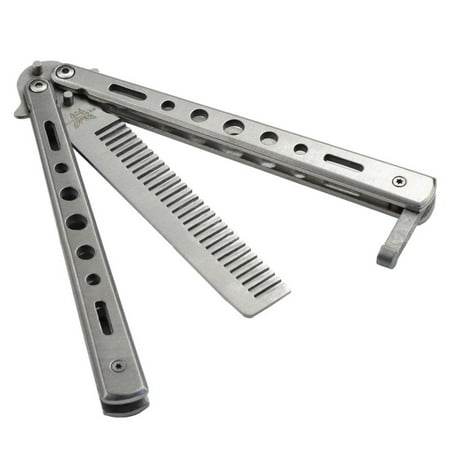 - Stainless Steel Butterfly Balisong Comb Practice Trainer Knife Dull Tools
