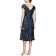 thumbnail image 2 of Alex Evenings Short Embroidered A-line Boat Neck Short Sleeve Dress, Women's, 2 of 2