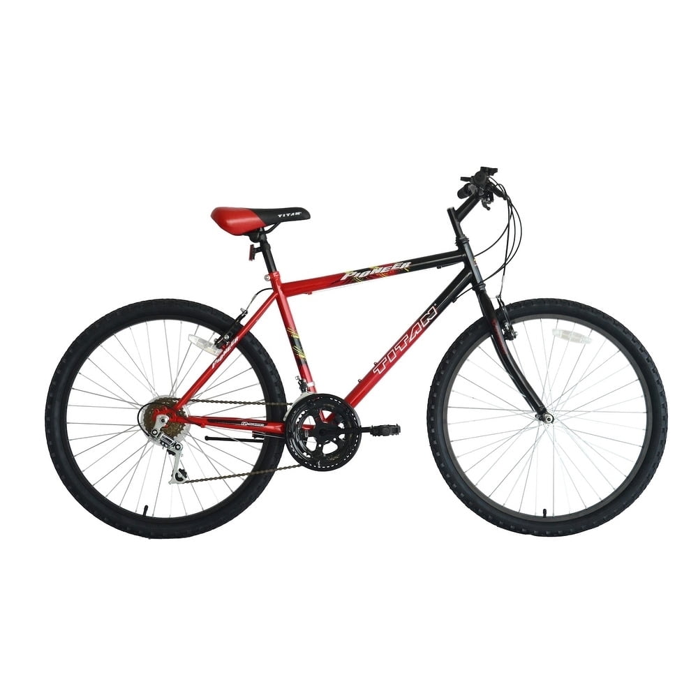 Titan Pioneer 18-Speed Men's Mountain Bike, Red