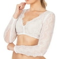 thumbnail image 4 of WREESH Womens Lace Blouse Bavarian Oktoberfest Costumes Traditional Dirndl Blouse Shirt Cropped White Shirt Versatile Bra Tops White D, 4 of 8