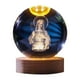 thumbnail image 1 of Luz de noche transparente de la bola con base de madera artesanía novedosa adorno de adornos de vidrio luz de pelota para la sala de estudio regalo de Mujer, 1 of 8