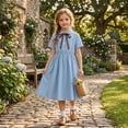 thumbnail image 2 of FUZHIQ Girls Back to School Uniform Dress Short Sleeve A Line Polo Dress Casual Daily Kids School Outfit for 7-8 Years, 2 of 4