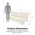 DHP Nola Futon, White Faux Leather